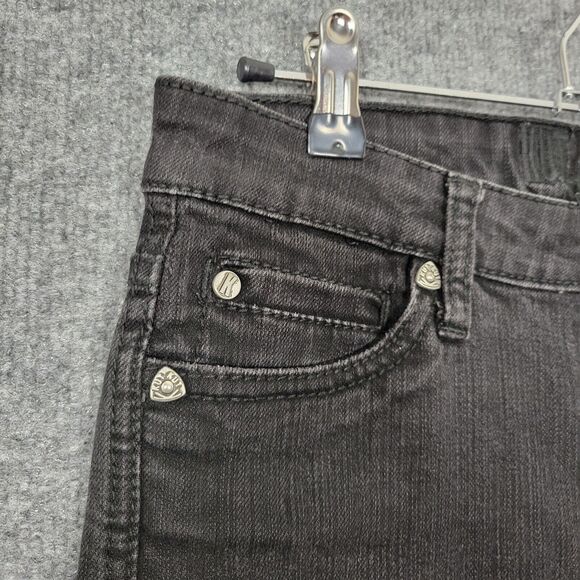 KUT FROM THE KLOTH KP011MB2 Black Mid Rise Bootcut Stretch Denim Jeans SIZE 2 - Picture 4 of 14